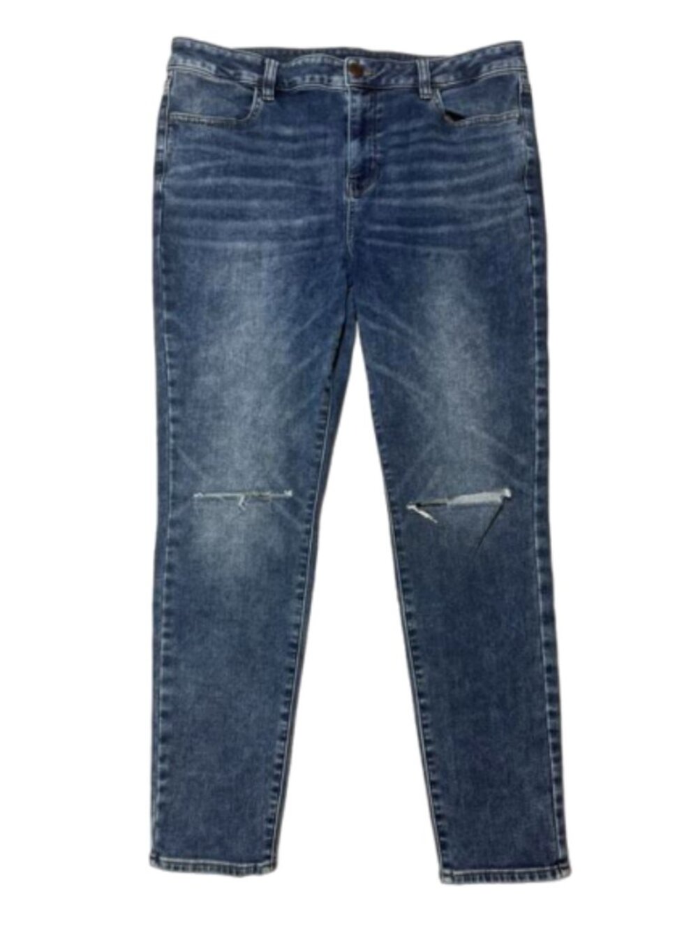 American Eagle Super Stretch Hi Rise Jegging Slit Cut Knees Jean Size 14 #2626